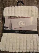 UGG Avery Body Pillow Cover, 20"x 54" Soft Fuzzy White Textured Pillow Cover