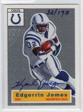 2000 Topps Gallery Heritage Proofs Artist Signed #H9 Edgerrin James #’d 32/175