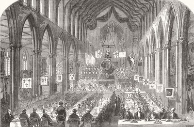 NORWICH. Bankett an Mr. Peto und Mr. Warner in der St. Andrew's Hall. Norfolk 1853