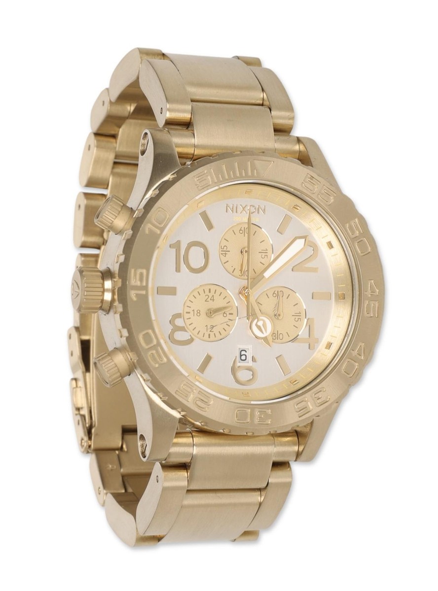 Nixon 42-20 Chrono Watch, 42 MM Gold/Silver LIKE NEW Nixon 42-20 Chrono Crystal Watch Silver Gold | Boardparadise.com main image 3