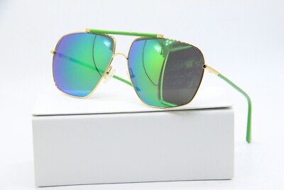 NEW ANDY WOLF VAST COL. F GOLD GREEN AUTHENTIC SUNGLASSES W/CASE 65-13