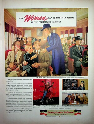 Original train AD: How women help to keep them rolling on the Pennsylvania......