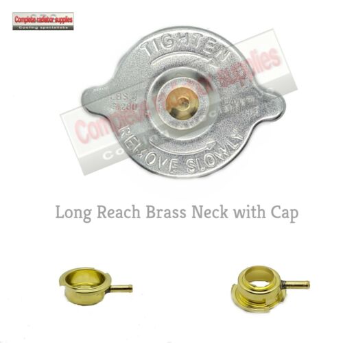 Brass Long Reach Radiator Neck and 10 lb Pressure Cap - Afbeelding 1 van 3