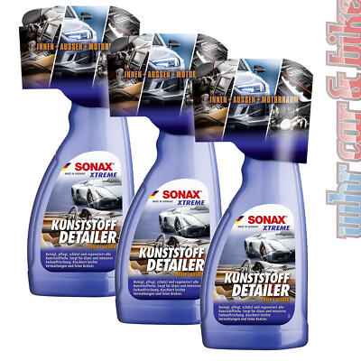 3x Sonax Xtreme KunststoffDetailer Innen+Außen Kunststoffpflege Farbauffrischung
