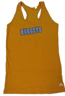 New Denver Nuggets Womens Sizes M-XL Adidas Yellow Tank Top Shirt