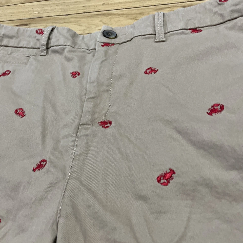 CROFT & LOAN шорты женщин 14 омаров печать эластичной желтовато-коричневый красный стежок Y2k Бермуды - Изображение 4 из 4