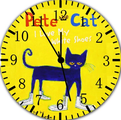 Pete the Cat Frameless Silent Wall Clock Nice For Gifts or Decor G34