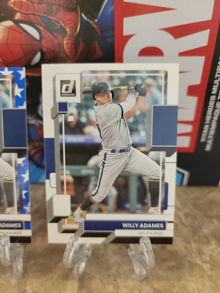 Willy Adames Independence Day 2022 DONRUSS Milwaukee Brewers plus base - Image 3 of 3