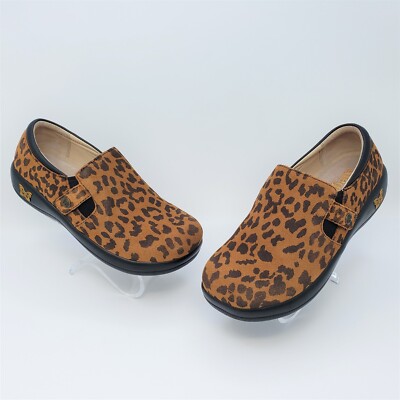 Alegria Leopard Print Womens Suede Comfort Shoes KAR-402X Size 37 US 