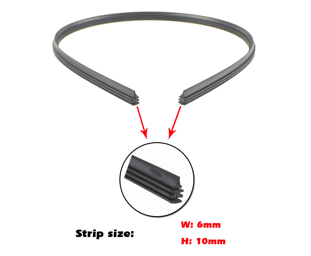 2PCS Windshield Natural Rubber Car Wiper Blade Strip (Refill) 6mm - Foto 8