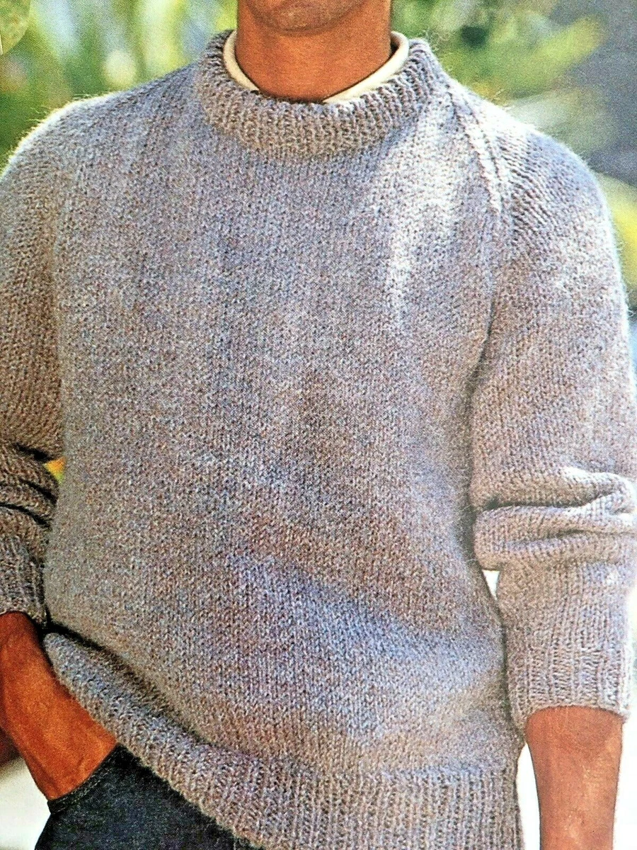 KNITTING PATTERN MENS WOMENS CHUNKY EASY KNIT JUMPER PATTERN 30 - 42 - No  54A