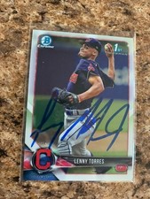 Lenny Torres Signed 2018 Bowman Draft Chrome Auto Cleveland Indians BDC-8
