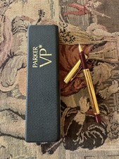 ❤Parker - Early French Parker 75 VP Ballpoint Pen Set burgundy lacquer style