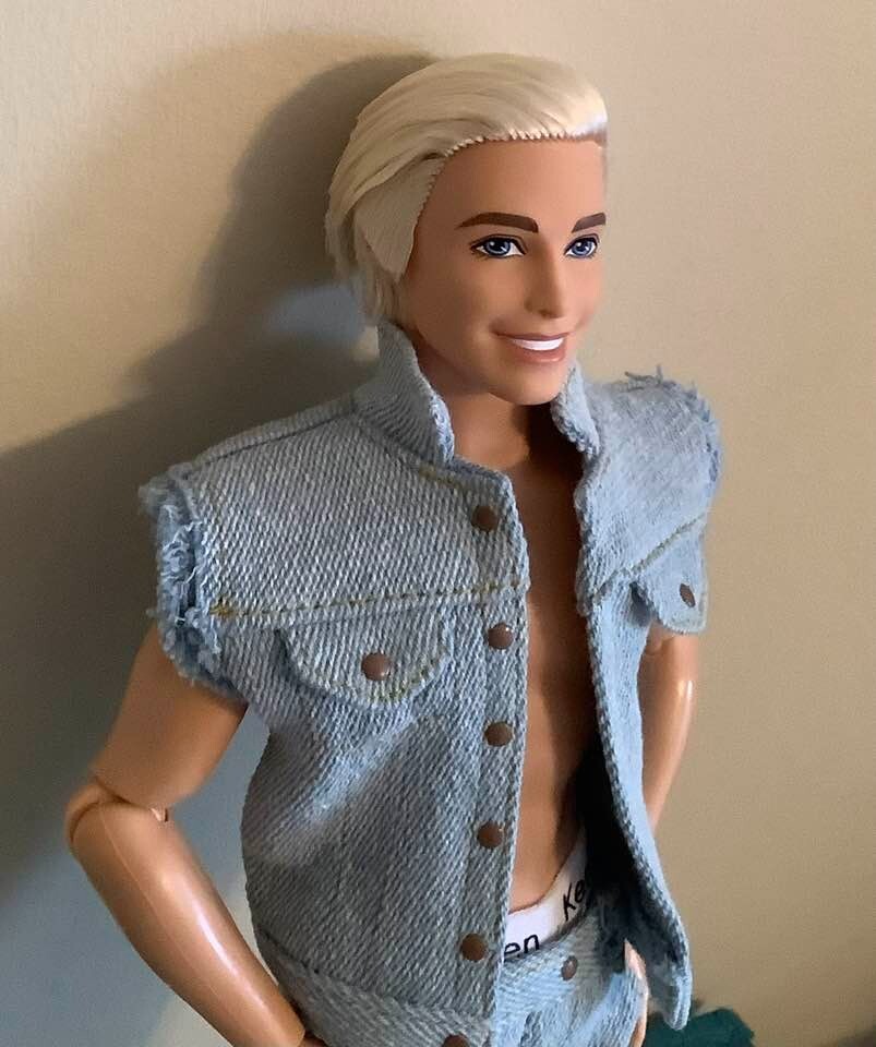Barbie The Movie Ken Doll Wearing Denim Matching Set with Underwear eBay