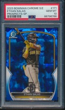 PSA 10 ETHAN SALAS 2023 Bowman Chrome SAPPHIRE IMAGE VARIATION SP RC GEM MINT
