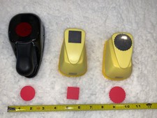 Lot Of 3 Marvy Uchida SCALLOP Square Punches Paper Punch