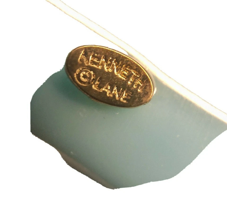 Bracelete Inp Kenneth Jay LANE KJL bracelete bracelete azul turquesa resina vintage guh - Imagem 3 de 3