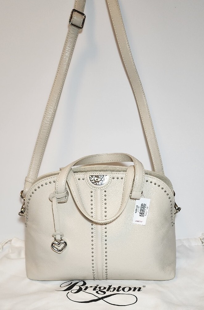 Brighton Jolene H36122 Domed Satchel White Purse Bag Pretty Tough