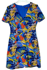 J. Crew Mercantile Faux Wrap Floral Paradise Tropical Mini Dress Size 6