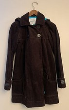 Hurley Peacoat Parka Hooded Corduroy Brown And Turquoise Womens Size Xs Nwot