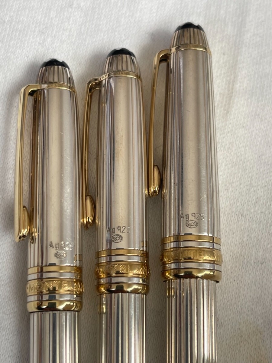 Montblanc Mozart Sterling Silver set, 114 FP, 116 BP, 117 MP-Exc