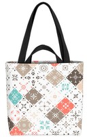 Kachel Fliesen Design Norwegen Tasche Retro Vintage Bad Muster Gemustert Bunt K