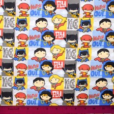 DC Comics Fabric - HALF YARD - 100 Cotton - Quilting Superman Batman The Flash