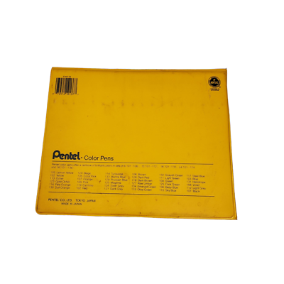 VTG Pentel Color Pens S360-36 Fine Point Yellow Carrying Case