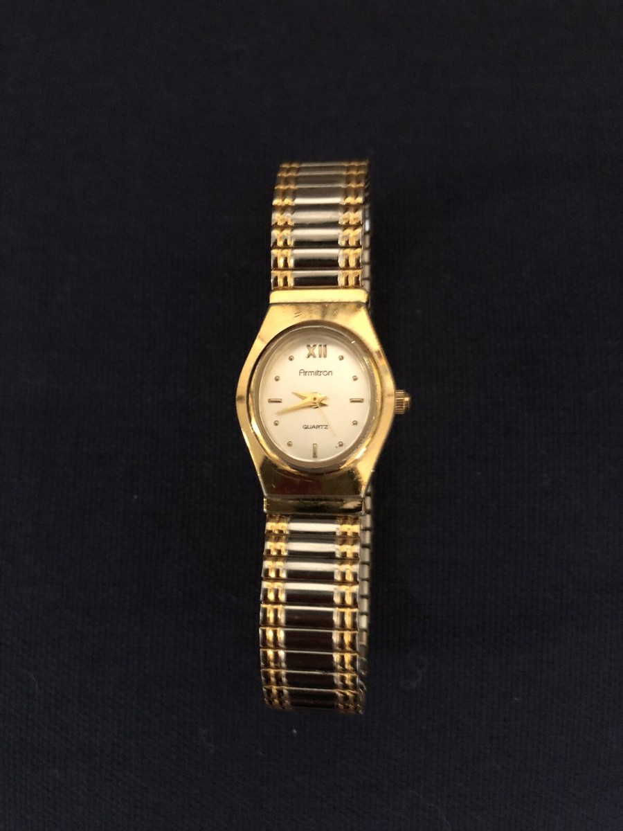 Vtg. Armitron Watch Gold Tone Black Oval Dial Stretchy Band?? Vtg. Armitron Watch Gold Tone Black Oval Dial | Mercari main image 3
