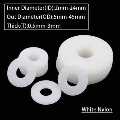 #ad #ad White Nylon Flat Plain Washers Plastic Penny Washers Form A Repair Gasket $326.30
