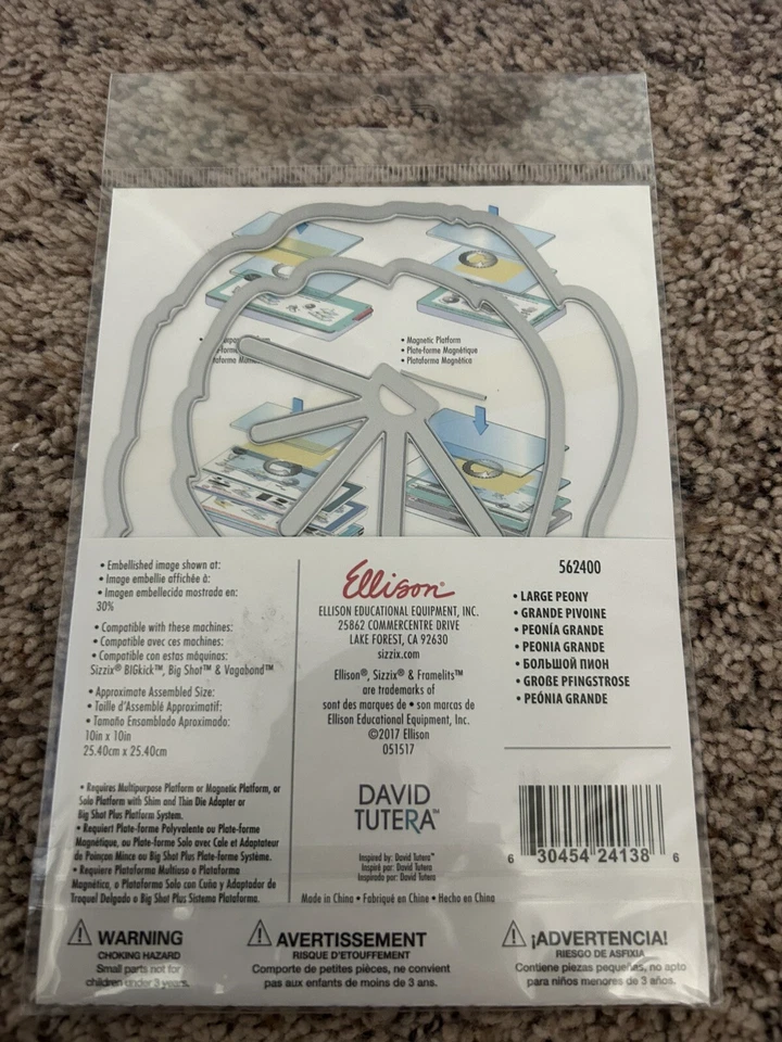 Sizzix Framelits David Tutera Large Peony NEW - Image 2 of 2