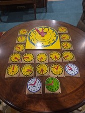 Learning Resources Big Time Student 12 Hour Clock And 18 Judy Mini-Clocks Lot