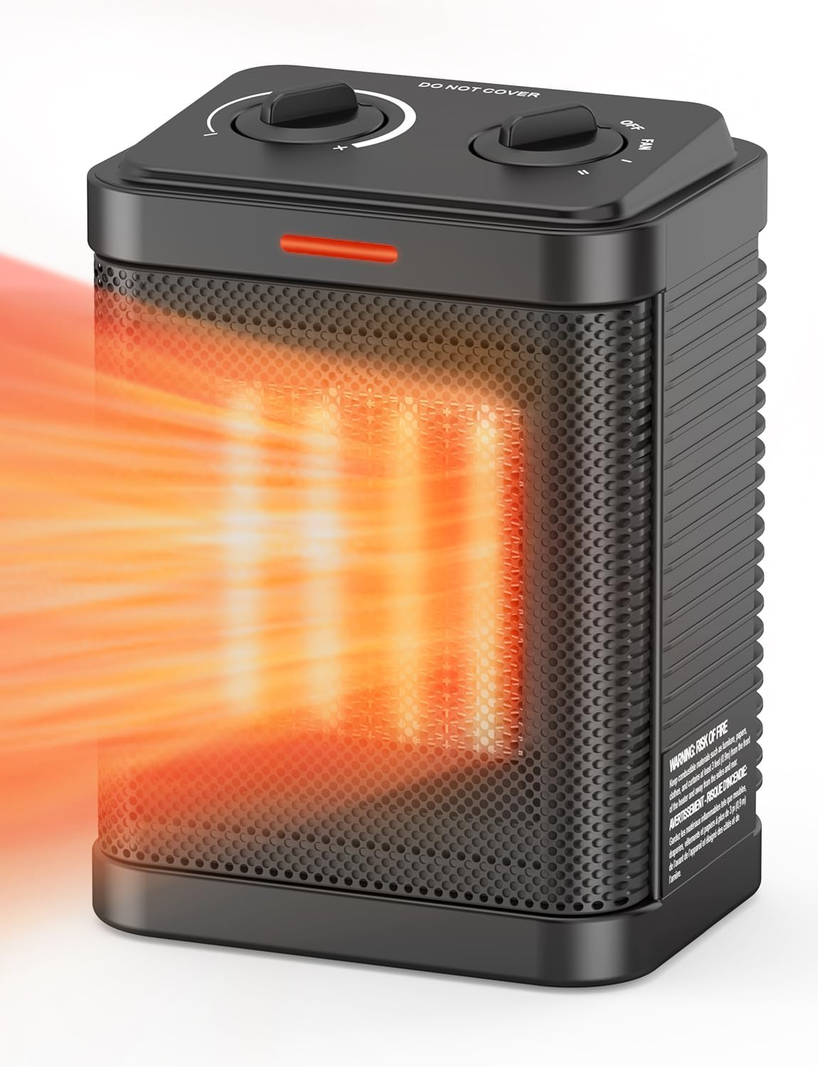 1500W Space Heater for Indoor Use, PTC Ceramic Heater with Thermostat, Small Spa