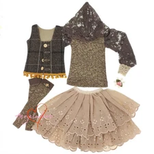 1/6 1/4 1/3 SD16 SID/EID BJD Clothes Vest+Spliced Hooded T-shirt+Skirt+Socks AF