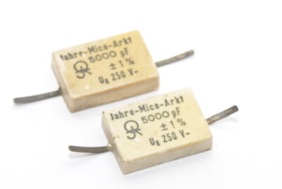 Glimmer-Kondensator von R. Jahre Berlin, 5000 pF / 250 V, Mica Capacitor, NOS