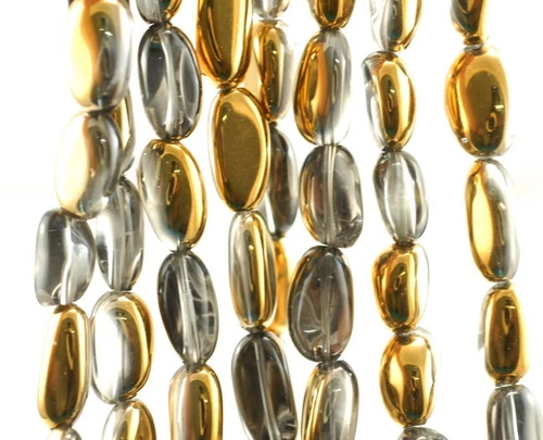 CUENTAS SUELTAS PIEDRAS PRECIOSAS CUARZO CRISTAL ORO TITANIO 18X10 MM 7 pulgadas - Imagen 2 de 4