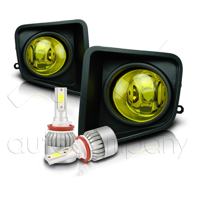 14-18 Toyota Tundra Fog Light w/Wiring Kit & C6 LED Bulbs - Yellow | eBay