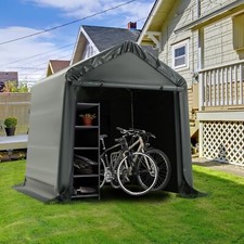6x10 Portable Carport Storage Shelter Shed Garage With Roll Up Zipper 2 Doors