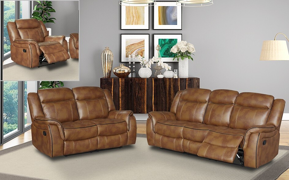 Recliner Sofa Suite Brown Leather 3 2 Seater Matttroy