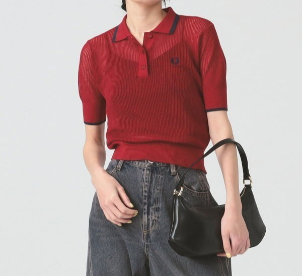 BEAMS×FREDPERRY RIB KNITTED SHIRT Ray BEAMS（レイ ビームス）【別注】FRED PERRY / RIB KNITTED