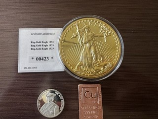 1x1oz Kupferbarren 1x110g Kupfermünze 1xSilbermünze