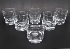 SET 6 SIMON PEARCE Crystal "ASCUTNEY" Double Old Fashioned 4" Tumbler Glasses