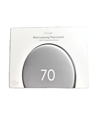 Google Nest Learning Thermostat 4th Gen with 2nd Gen Temperature Sensor - Silver