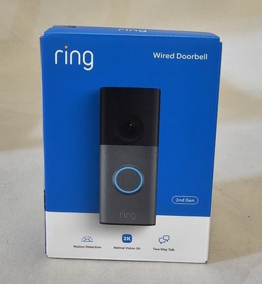 Ring Wired Doorbell (2nd Gen Newest Model) 2K Video Motion Detection NEW SEALED