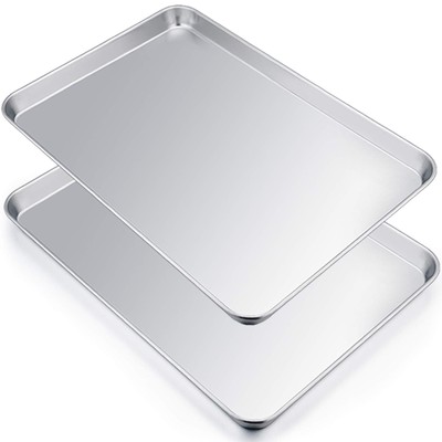Extra Large Baking Sheet Set of 2, Stainless Steel Bakeware Cookie Sheet Baki...