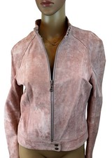 Vintage Wilson's Leather Pink Leather Jacket Pink Suede Small Glam Slim Fit