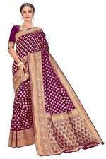 Women's Woven Pure Soft Kanjivaram Silk Saree Banarasi Style With Blouse Piece