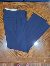 Mens Navy Blue Pleated Dress Pants Sz. 33r