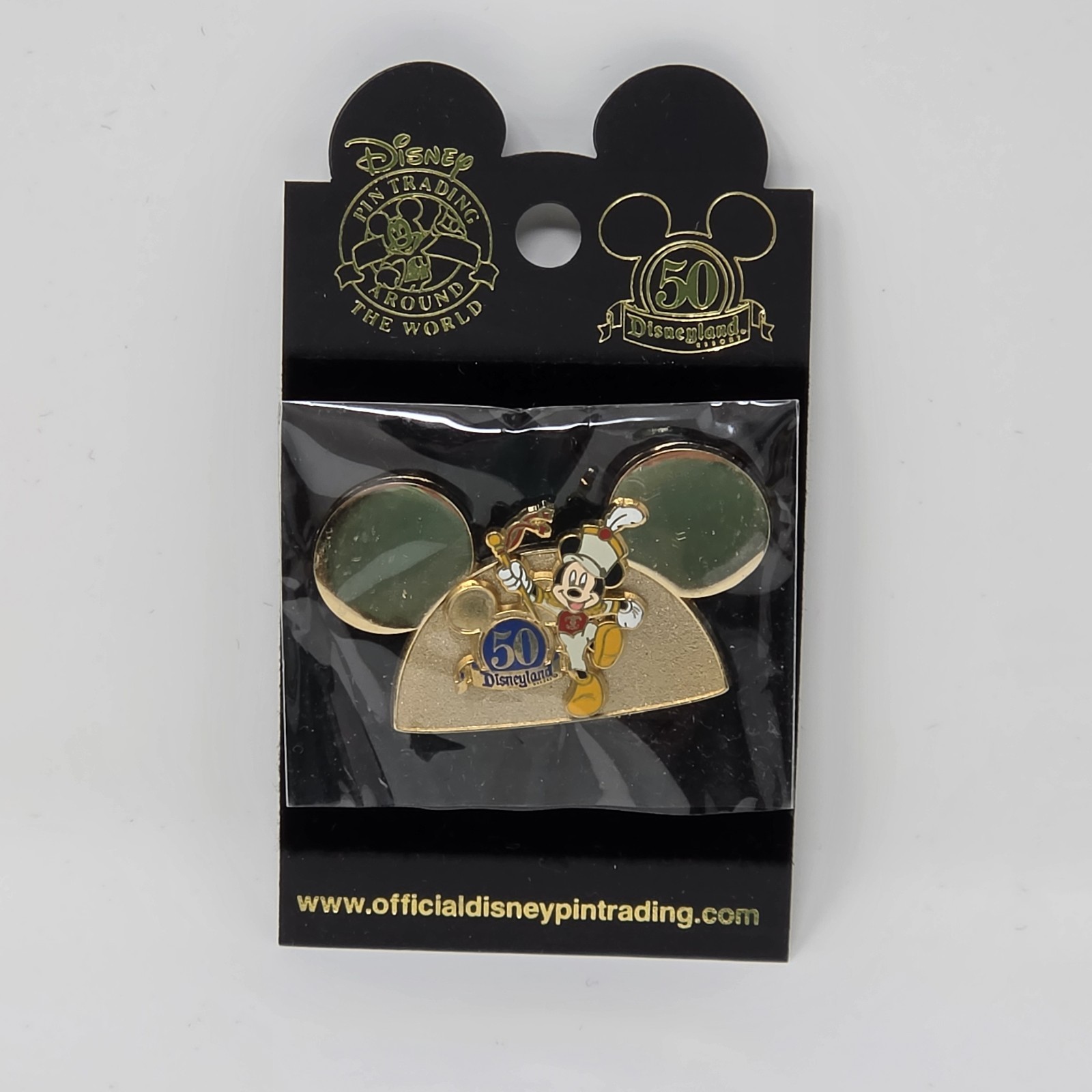 Vintage 2005 Disneyland 50th Anniversary Golden Mickey Mouse Ears Pin