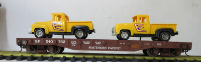 G SCALE ARISTO CRAFT 46312 SOUTHERN PACIFIC FLAT CAR w/ 2 TRUCKS, KD COUPLERS